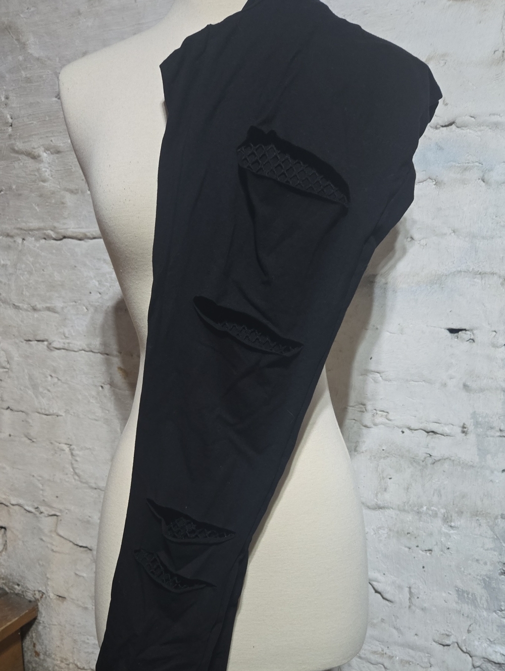 Torrid Black Distressed Fishnet Legging Pants With 2 pockets